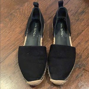 Via spiga slip on suede espadrilles